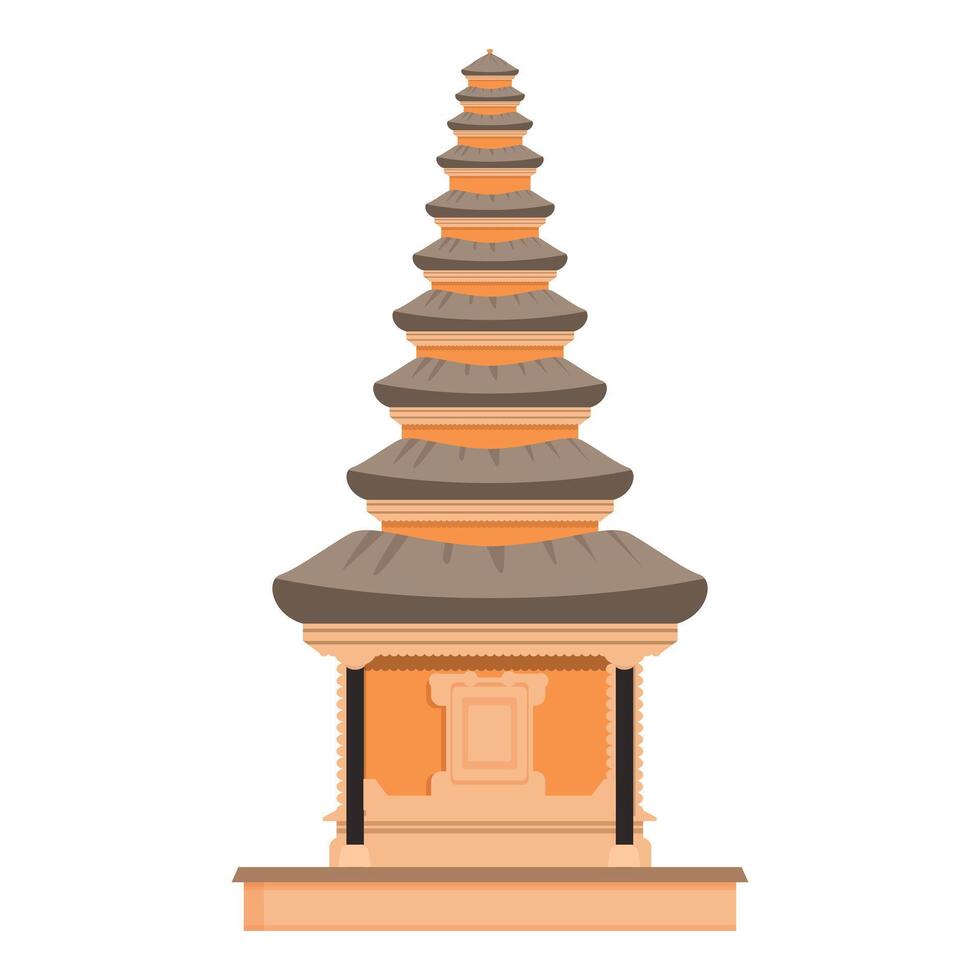 Bali big temple icon cartoon vector. Island old culture vector