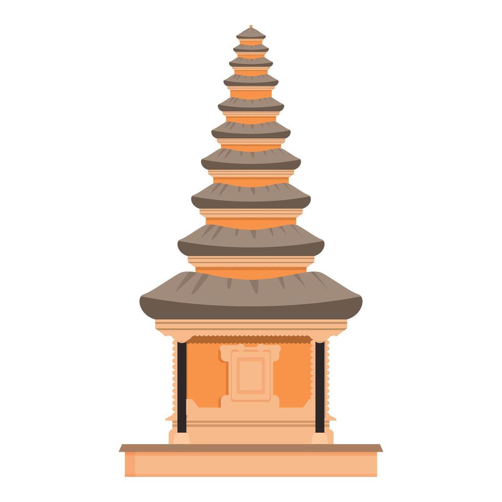 bali grande templo icono dibujos animados vector. isla antiguo cultura vector