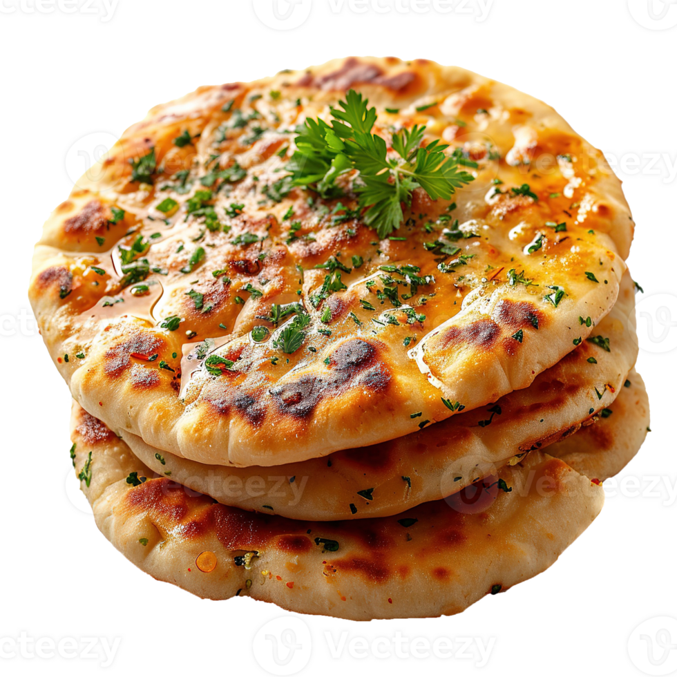 AI generated Stuffed flatbread isolated on transparent background png