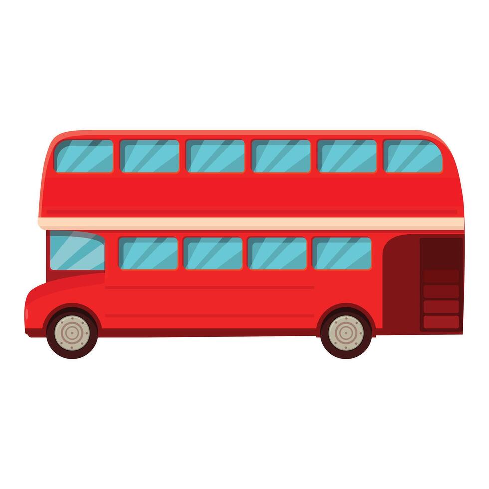 UK red bus icon cartoon vector. Traffic transport side vector