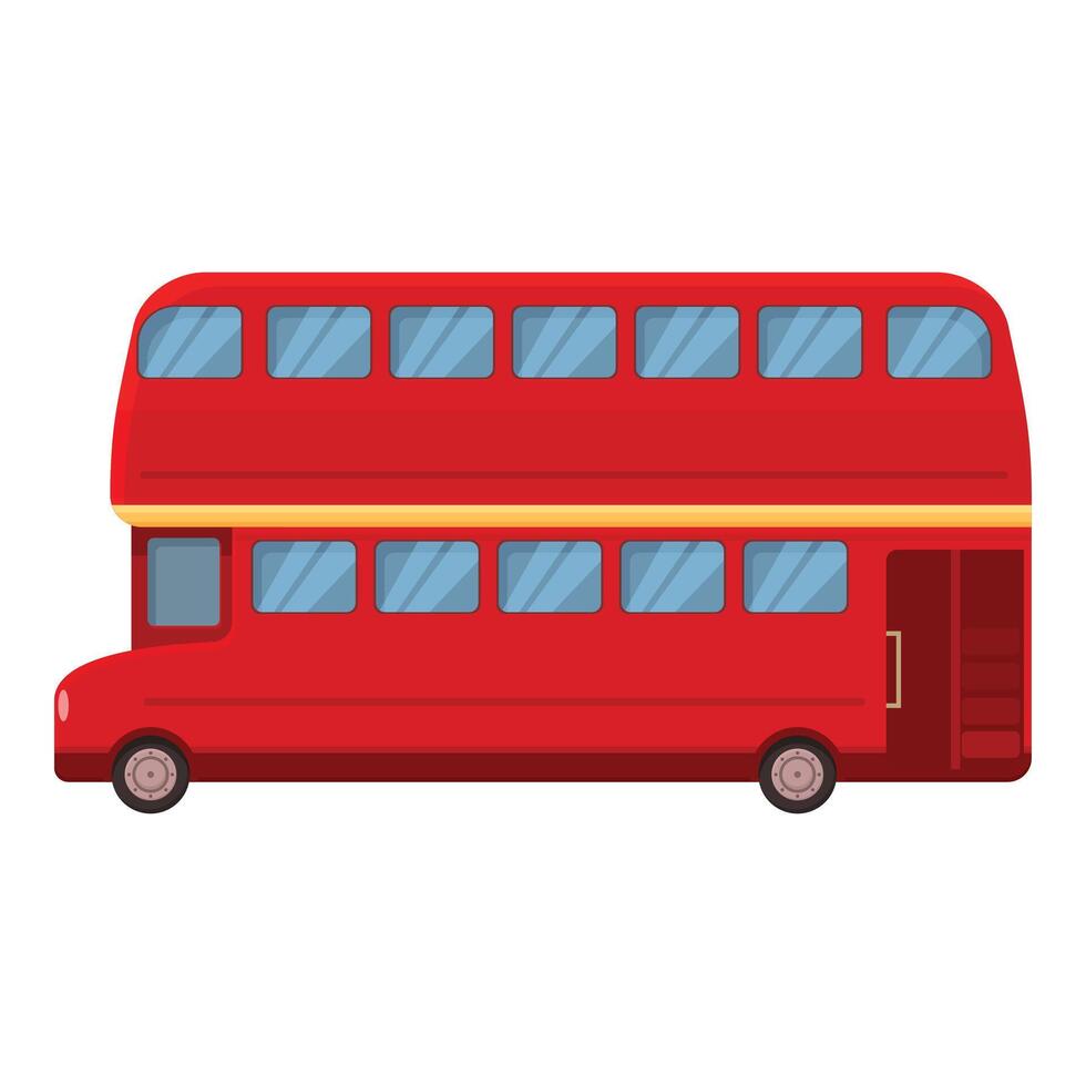 viaje Inglés autobús icono dibujos animados vector. camión lado calle vector