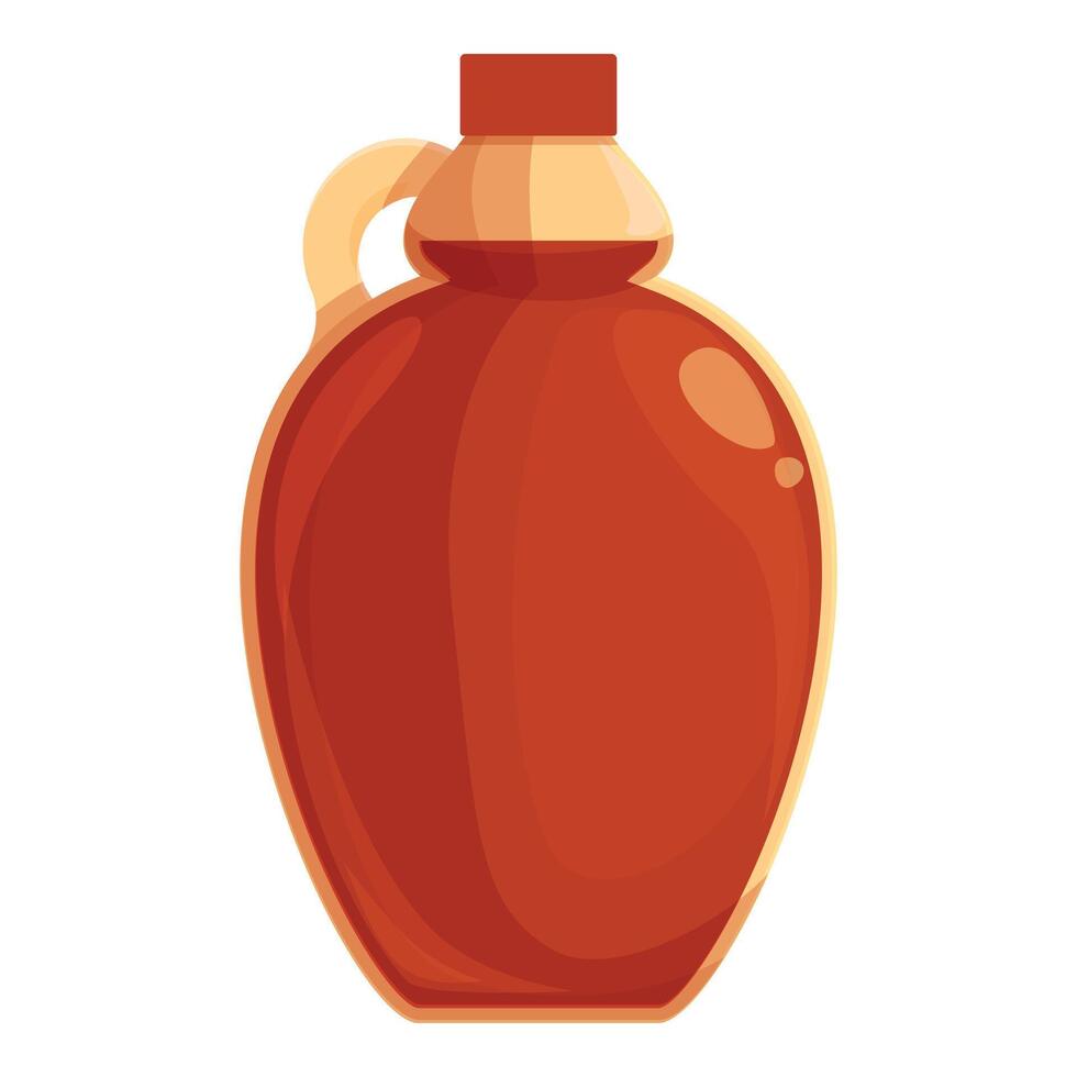 Maple syrup bottle icon cartoon vector. Plate container vector