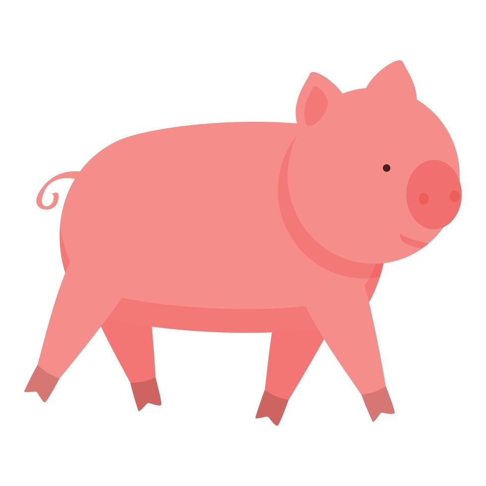 Pig animal icon cartoon vector. Farm domestic fence vector