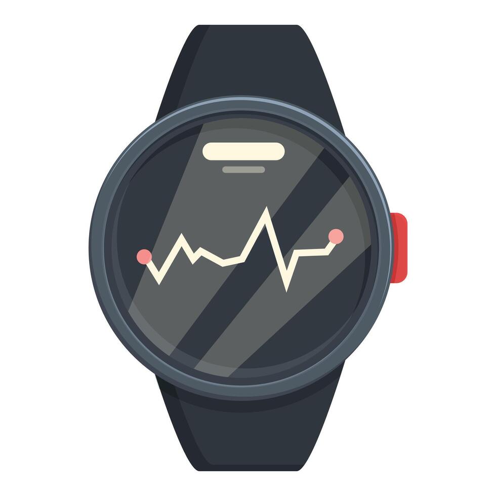 Heart rate smartwatch icon cartoon vector. Runner accessories vector