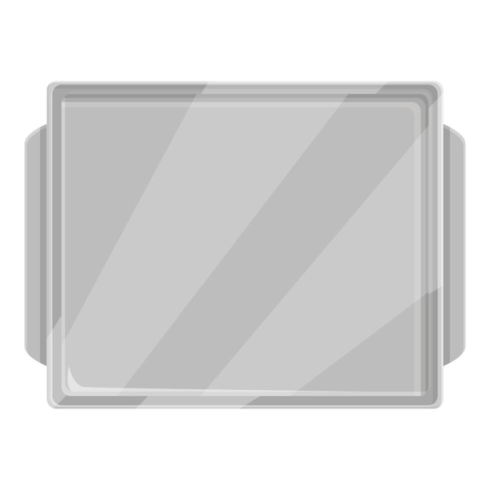 Steel meal tray icon cartoon vector. Culinary takeout vector