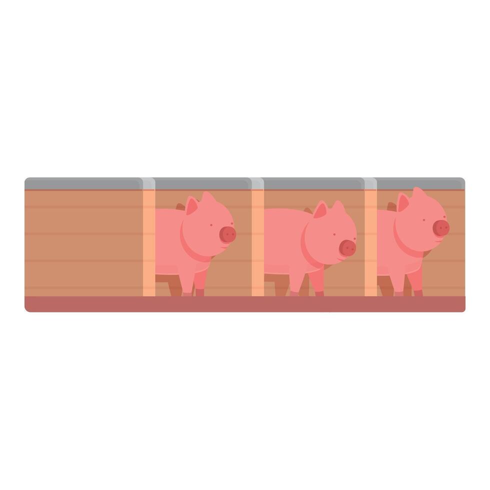 Pig farm protection icon cartoon vector. Swine animal vector
