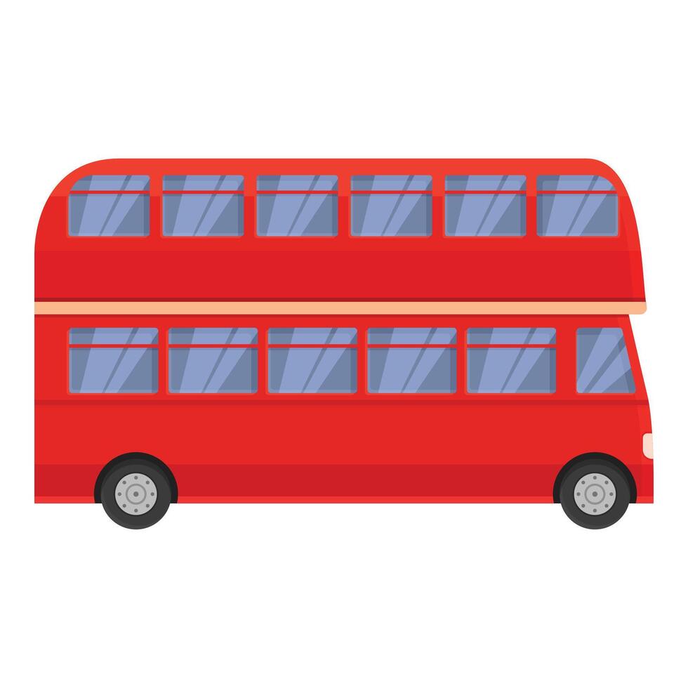 Excursion red bus icon cartoon vector. London station stop vector
