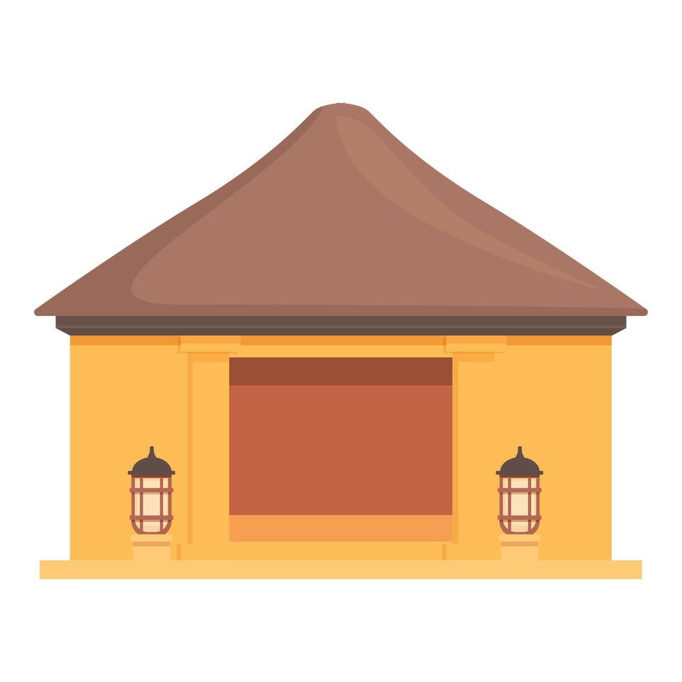 Traditional Bali house icon cartoon vector. Travel nature vector