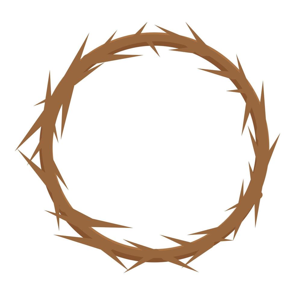 Christ spike crown icon cartoon vector. Holy Easter week vector