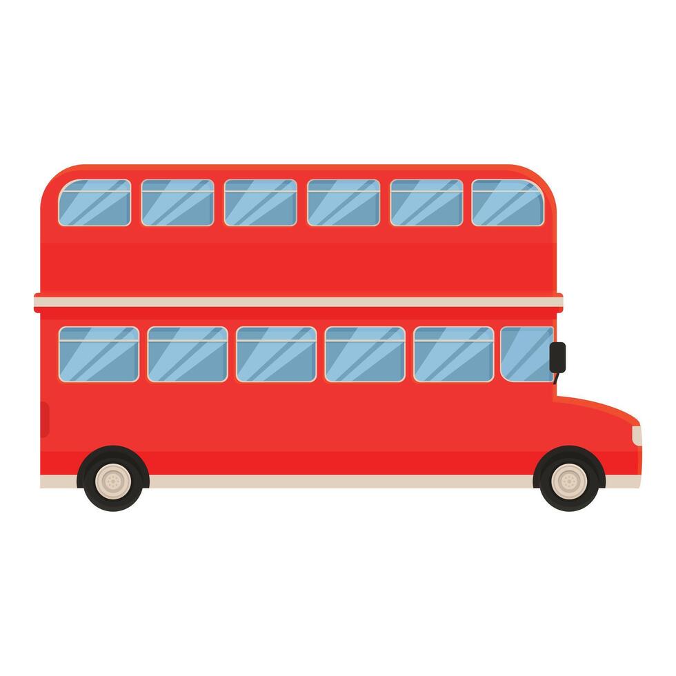 Decker red bus icon cartoon vector. Truck side tourism vector