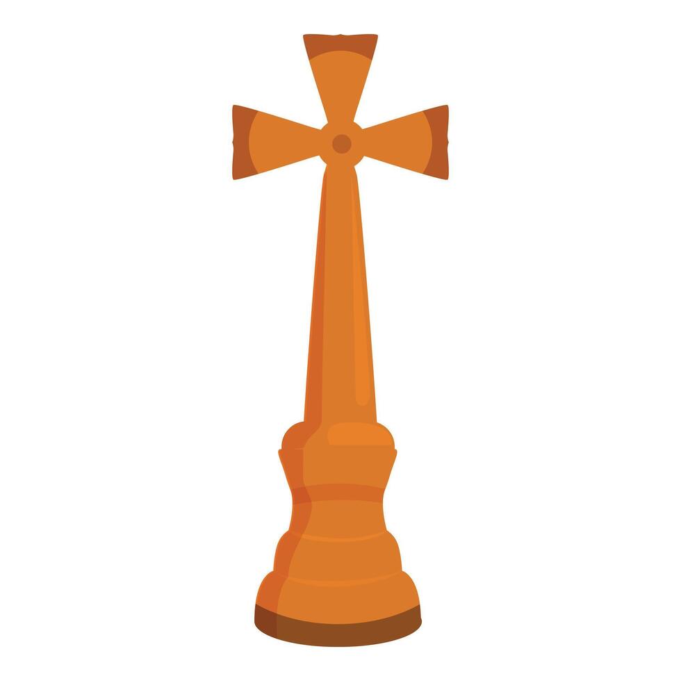 Iglesia de madera cruzar icono dibujos animados vector. santo semana Pascua de Resurrección vector