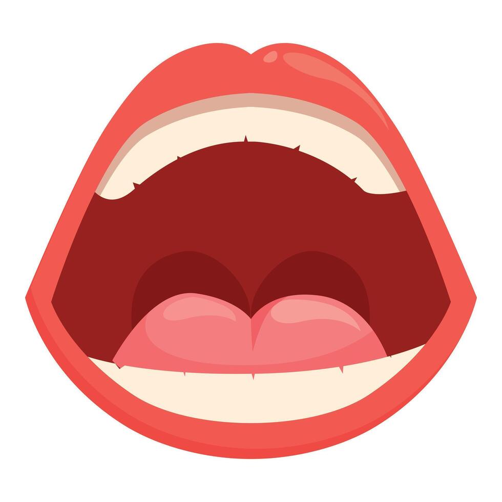 Clean open mouth with teeth icon cartoon vector. Dental healthy vector