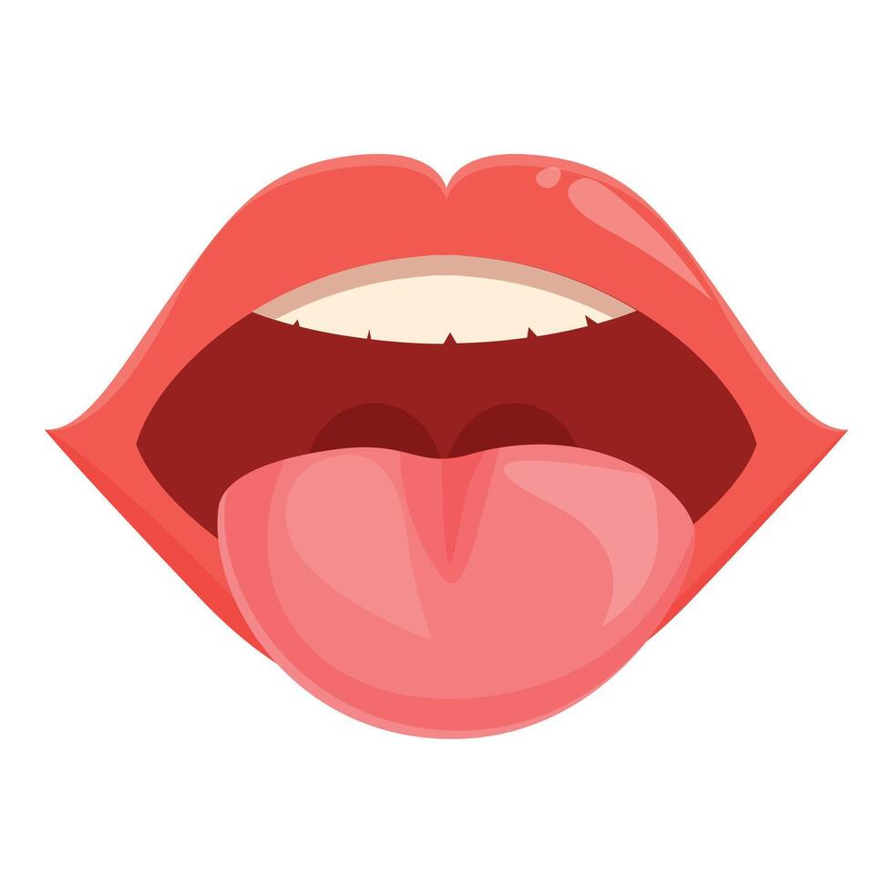Tongue mouth talk icon cartoon vector. New word healthy vector