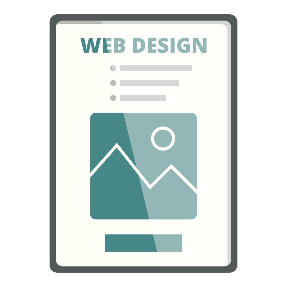 Web design tablet icon cartoon vector. Software user vector