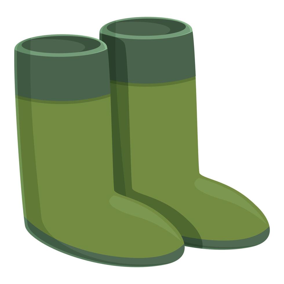 Green rubber boots icon cartoon vector. Marine transport vector