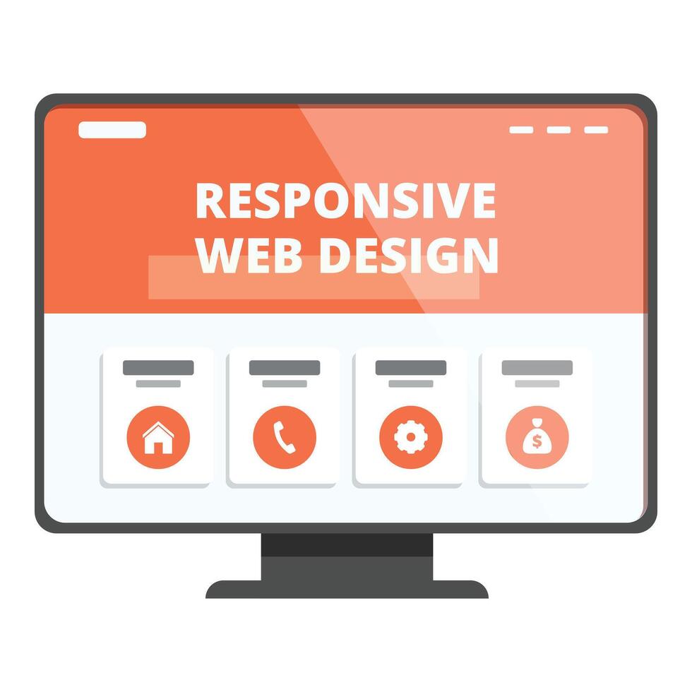 Monitor responsive web design icon cartoon vector. View product vector