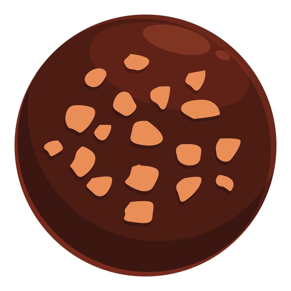 Top view cocoa ball icon cartoon vector. Sweet chocolate vector