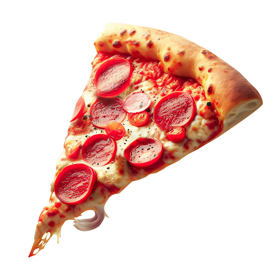 ai generado margarita Pizza rebanada en transparente antecedentes png