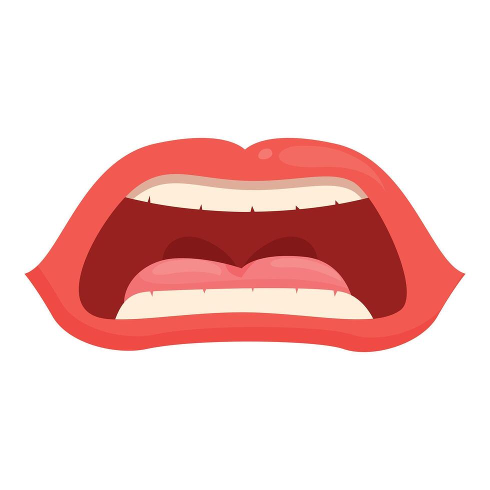 Bad tongue word icon cartoon vector. Sexy red lips vector