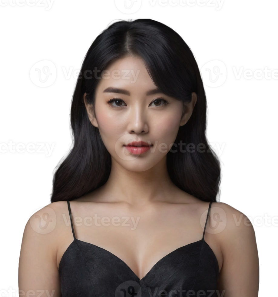AI generated The Asian woman's face and body are captured in the model png