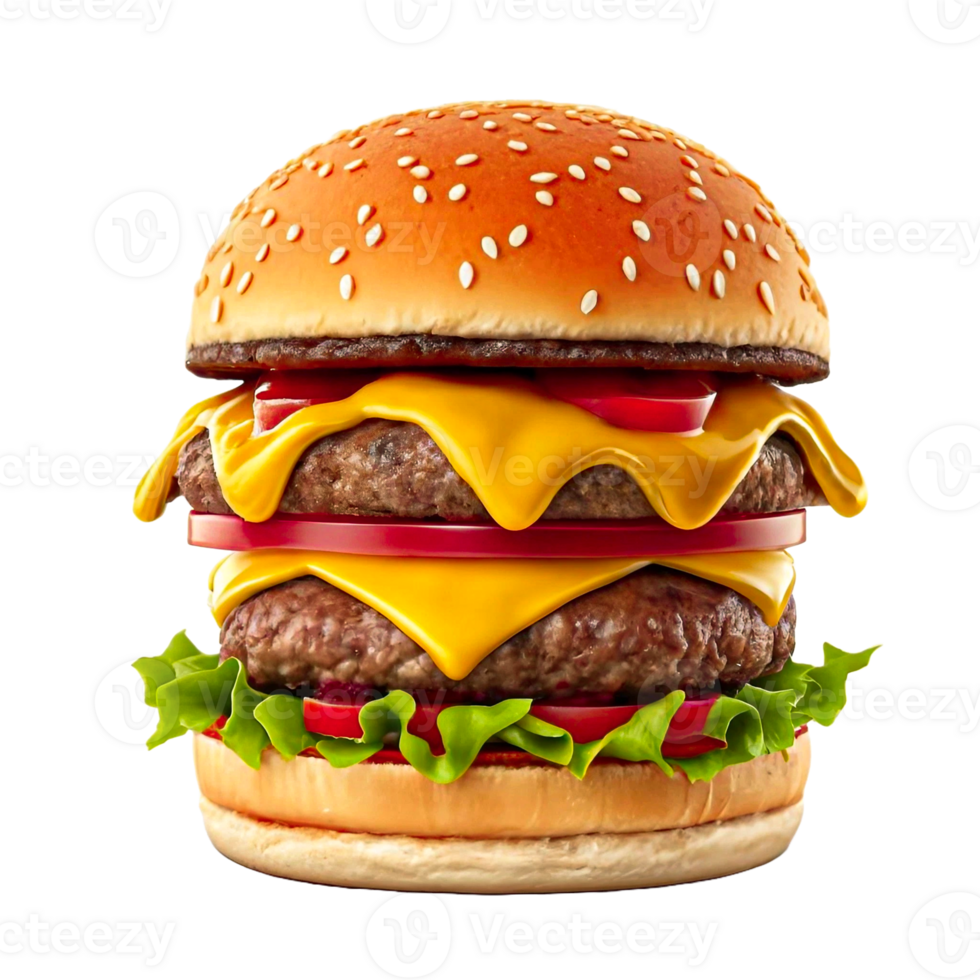ai genererad en utsökt burger isolerat på en transparent bakgrund. png