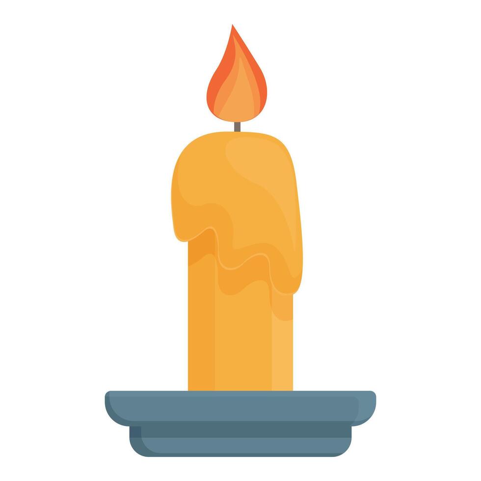 Burning candle stand icon cartoon vector. Happy celebration vector