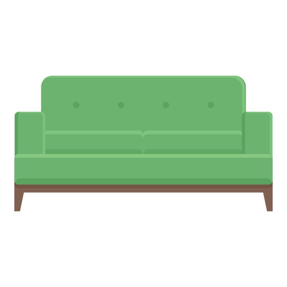 Green classic sofa icon cartoon vector. Shop room interior vector