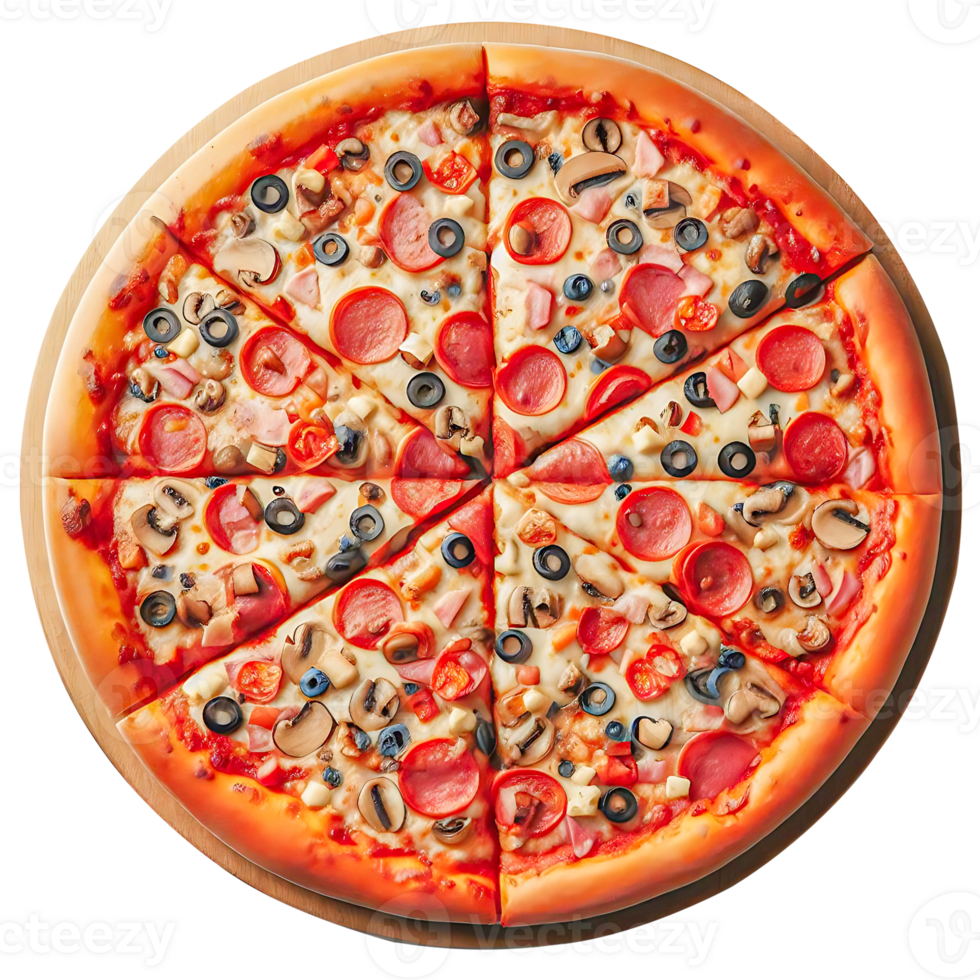 AI generated delicious tasty slice of pepperoni pizza on transparent background png