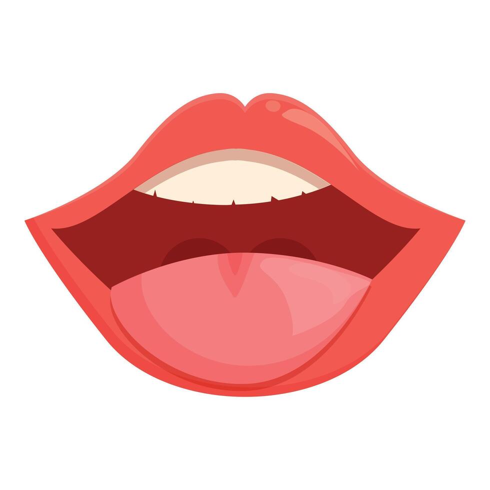 abierto boca icono dibujos animados vector. sexy mujer labios vector