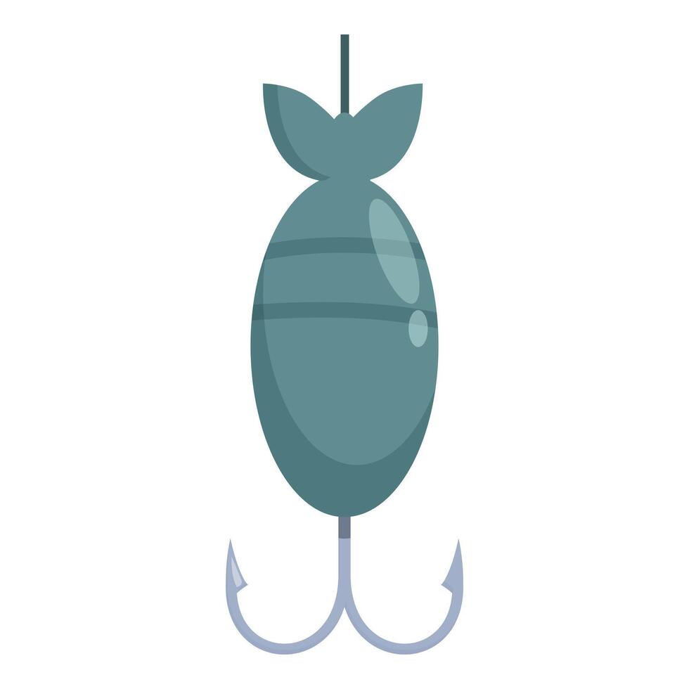 Fishing double hook icon cartoon vector. Marine fishery vector