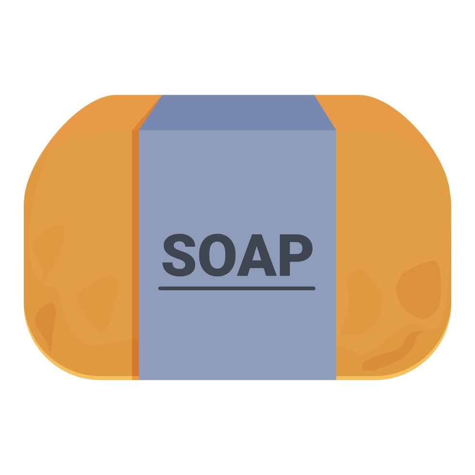 Soap package icon cartoon vector. Powder production factory vector