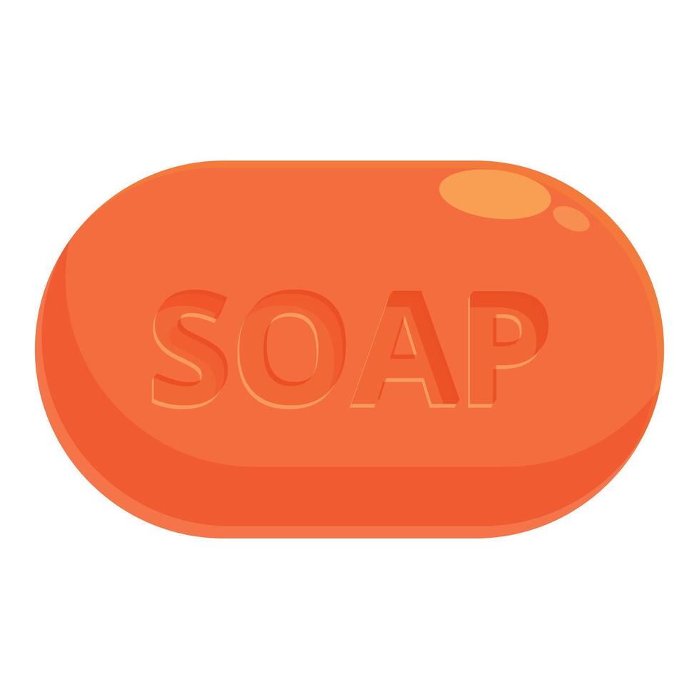 Orange fruit soap icon cartoon vector. Factory production vector
