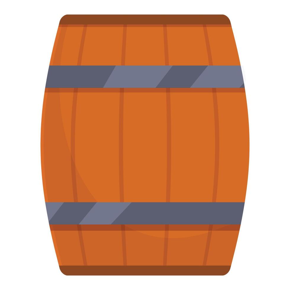 Wine wooden barrel icon cartoon vector. Home use object vector