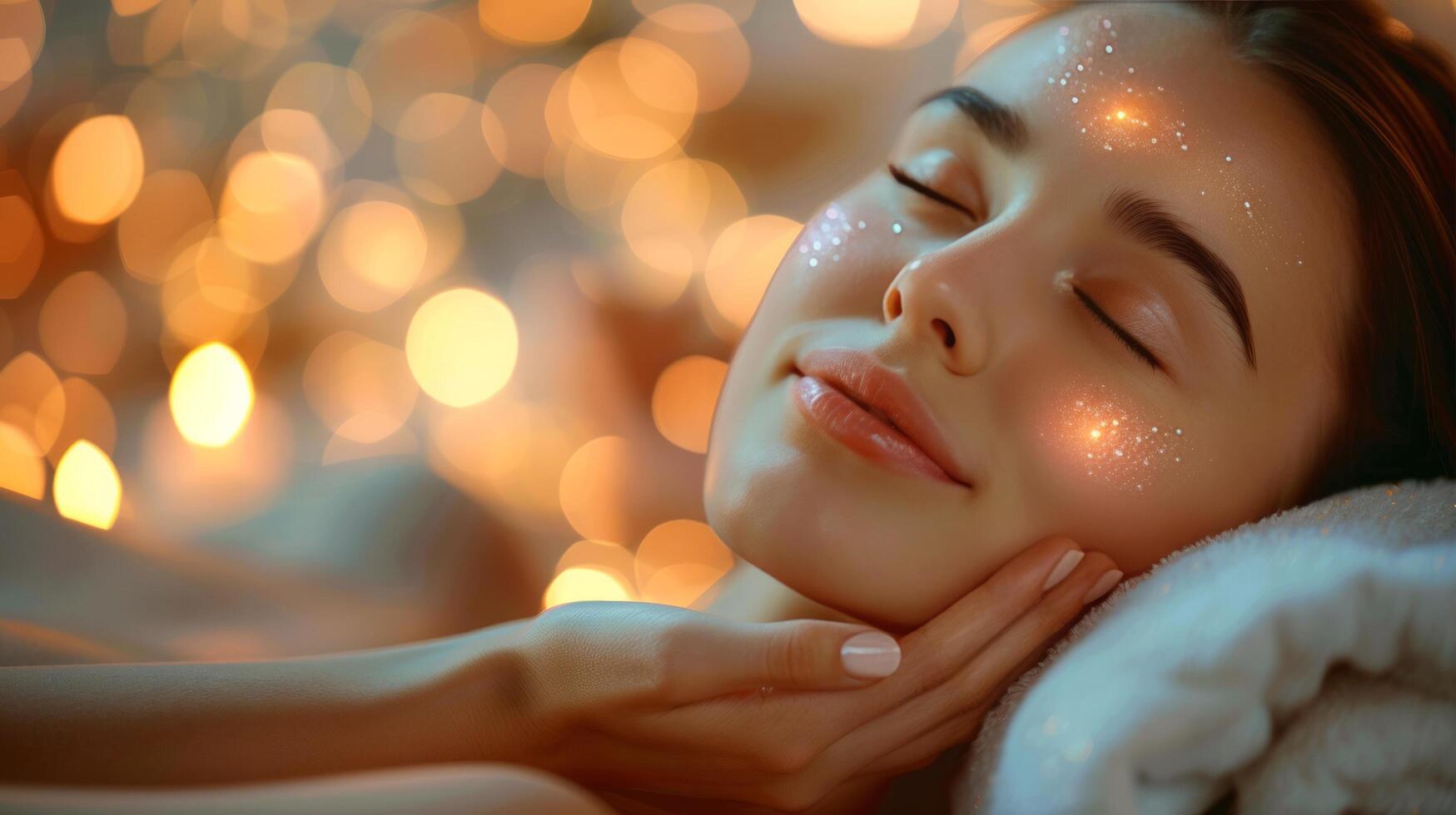 AI generated Woman Receiving Facial Mask Treatment photo