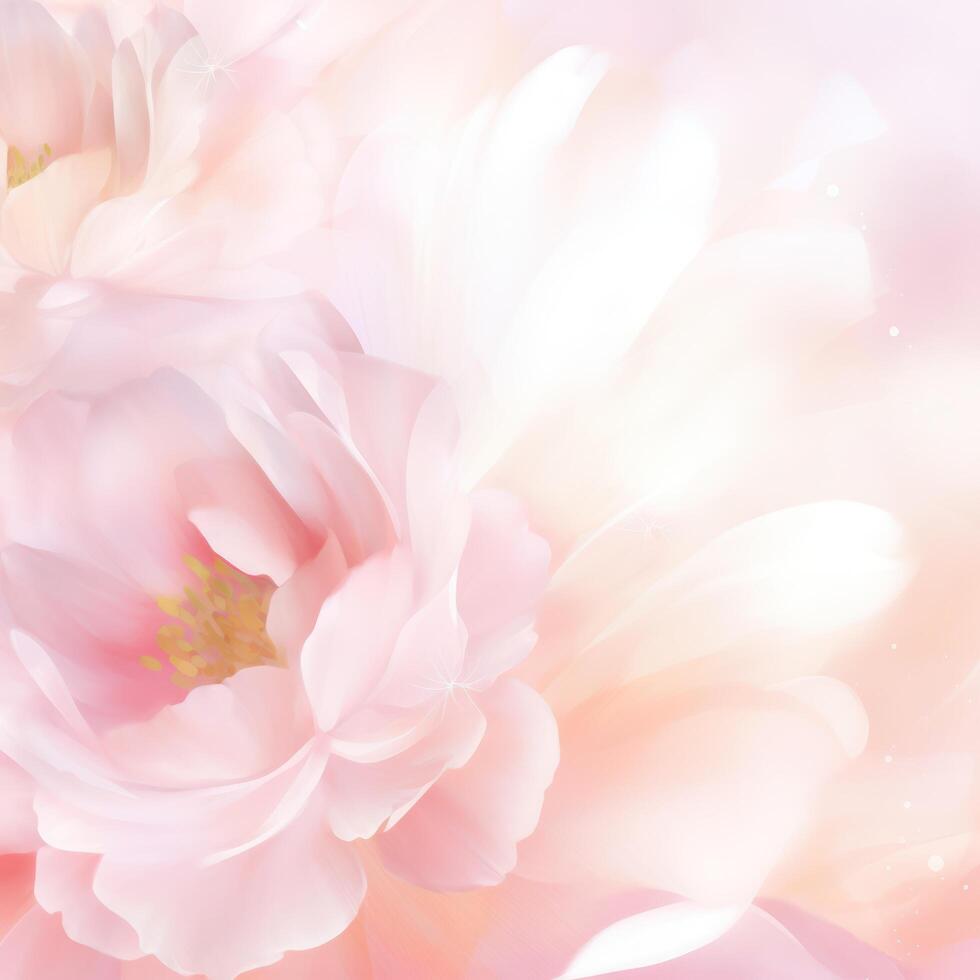 AI generated spring floral background with copy space photo