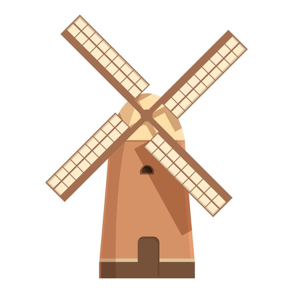 Wind mill icon cartoon vector. Wheat grain flour production vector