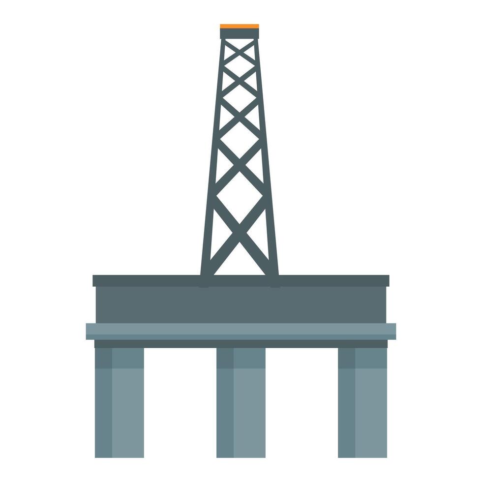 Oil platform icon cartoon vector. Sea energy extract vector