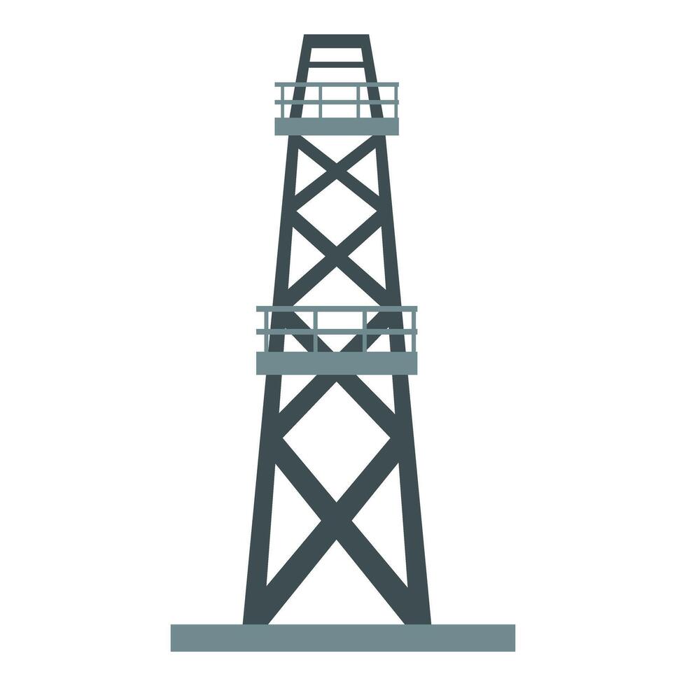 Oil extract tower icon cartoon vector. Ship barrel tank vector