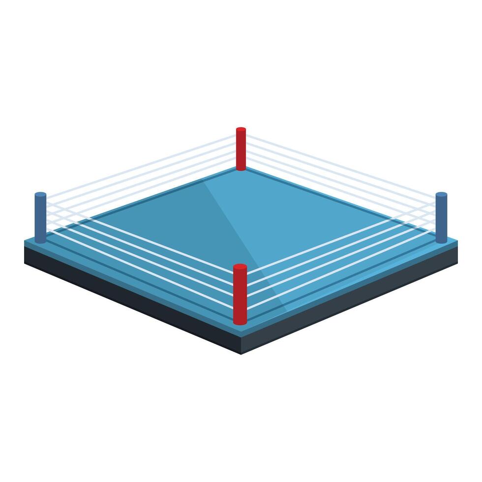 Blue sport ring icon cartoon vector. Champion arena vector