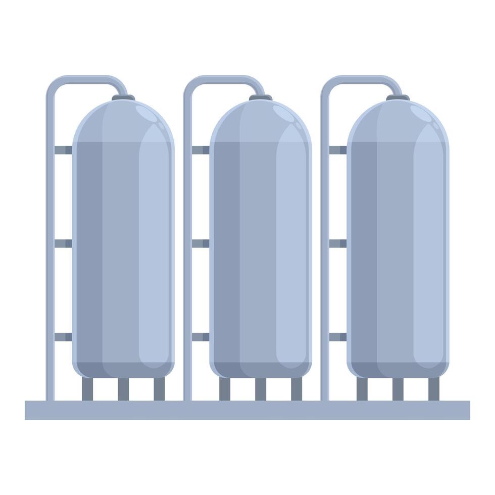 Gas tanks group icon cartoon vector. Gas extraction factory vector