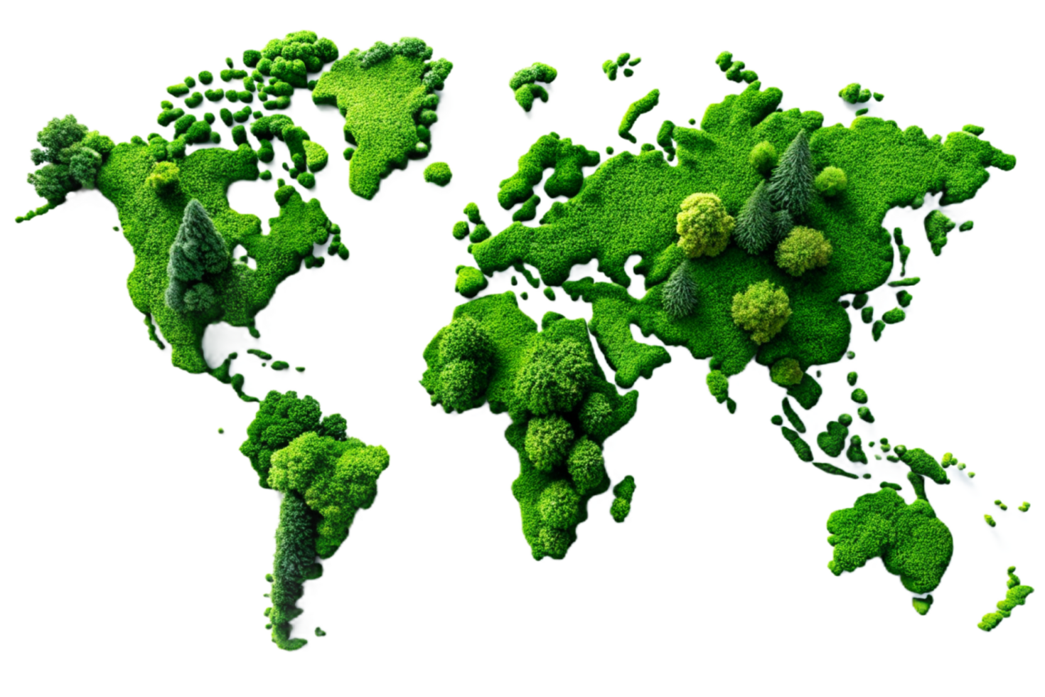 AI generated World Map Green Planet Earth Day or Environment day Concept. png