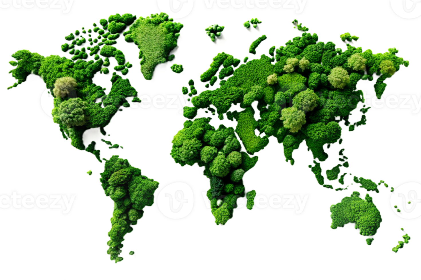 AI generated World Map Green Planet Earth Day or Environment day Concept. png