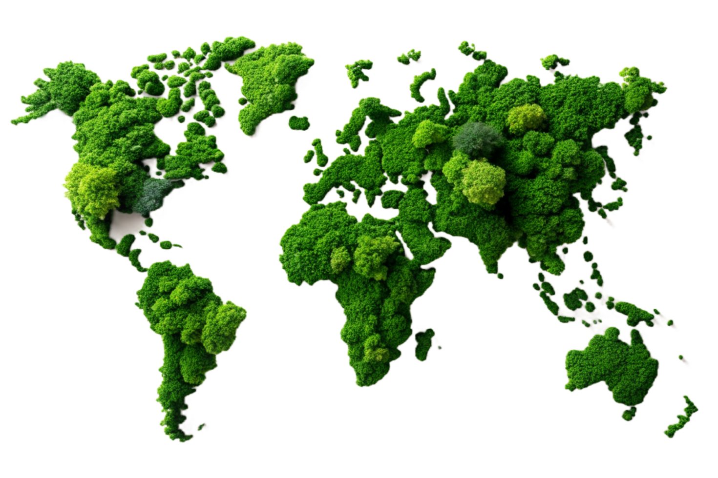 AI generated World Map Green Planet Earth Day or Environment day Concept. png