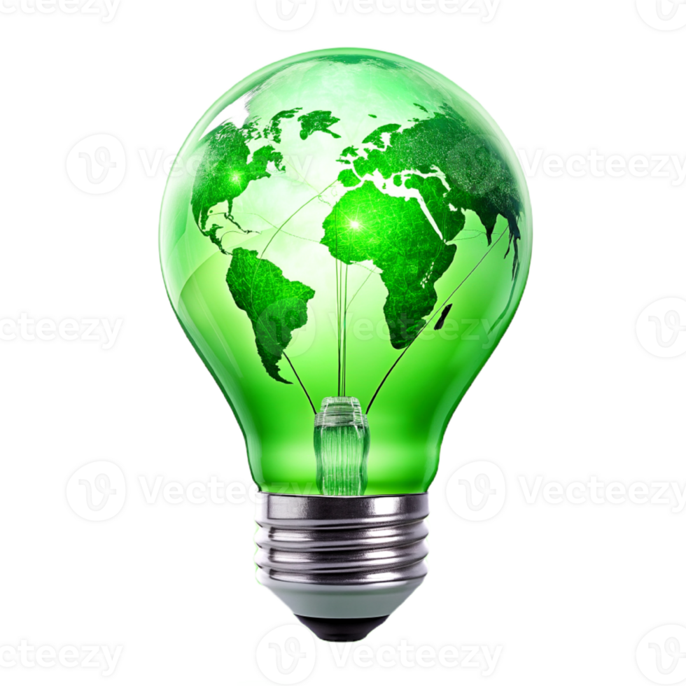 AI generated light bulb World environment png