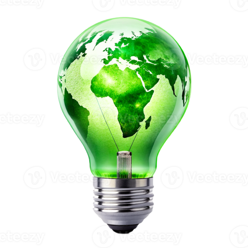 AI generated light bulb World environment png