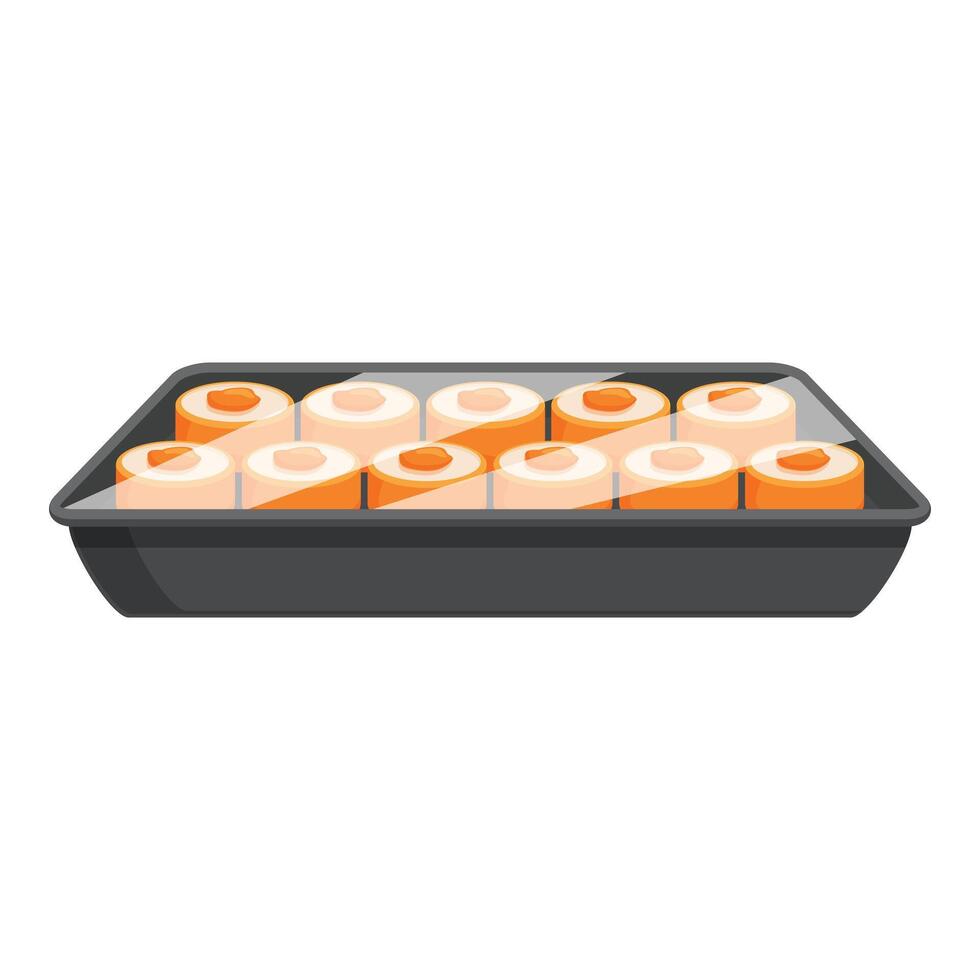 Fast food sushi delivery icon cartoon vector. Japan food vector