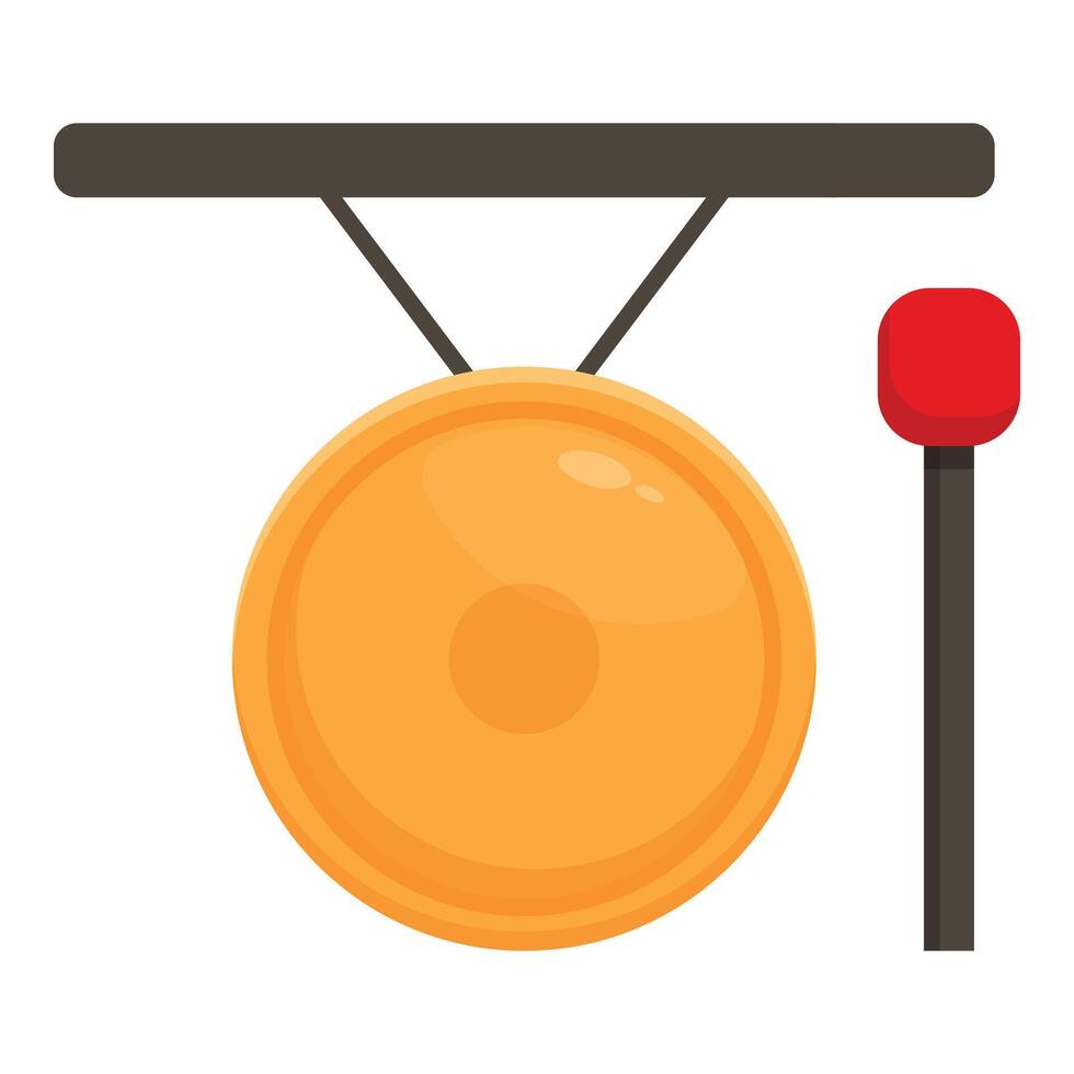 Gold gong boxing icon cartoon vector. Ring arena champion vector