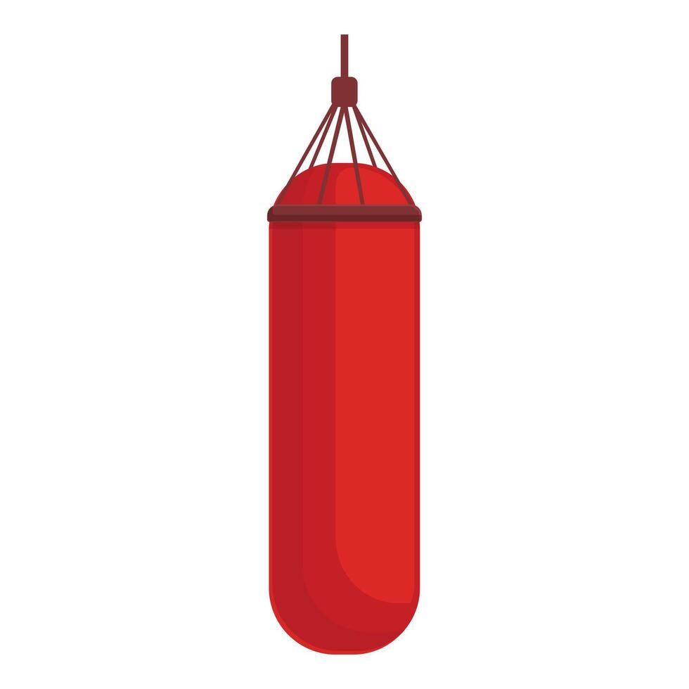 Long punch sack icon cartoon vector. Boxing training ring vector