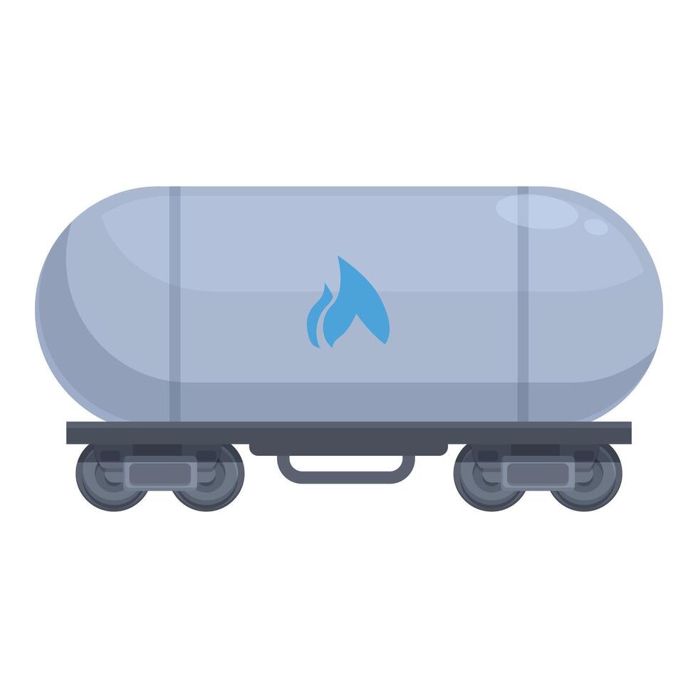 Gas wagon tank icon cartoon vector. Production pipeline station vector