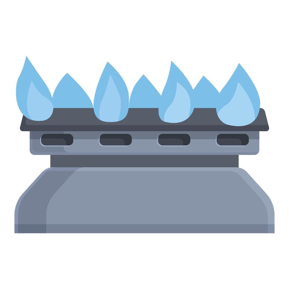 Burning stove gas icon cartoon vector. Platform depot fire vector